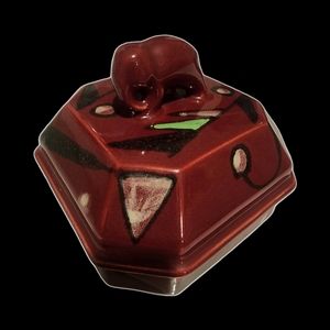 Rare Vintage Handpainted Art Deco Ceramic Elephant Powder Jar 1920s-30s